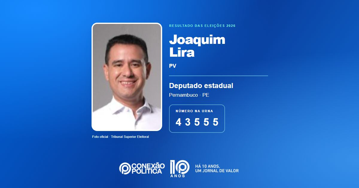 Foto oficial de Deputado Estadual — Eleições 2026: Joaquim Lira, do PV, é eleito deputado estadual em PE com 50.770 votos
