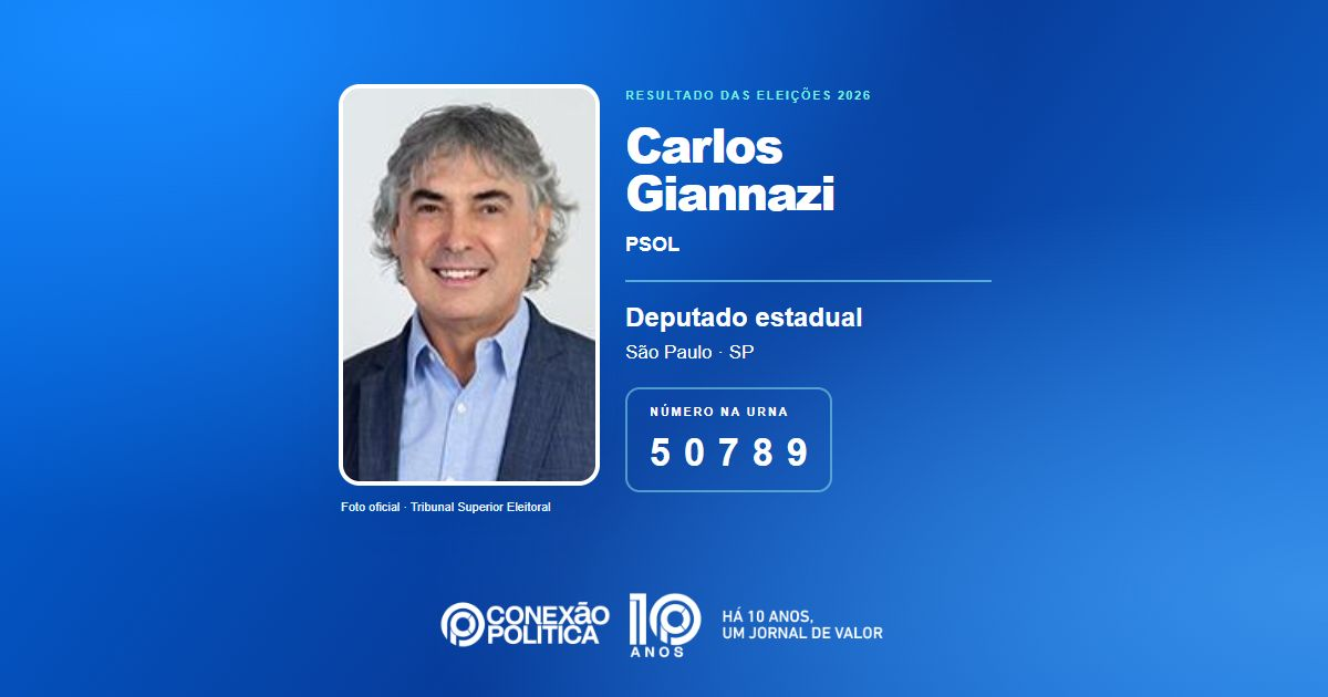 Foto oficial de Deputado Estadual — Eleições 2026: Carlos Giannazi, do PSOL, é eleito deputado estadual em SP com 367.861 votos
