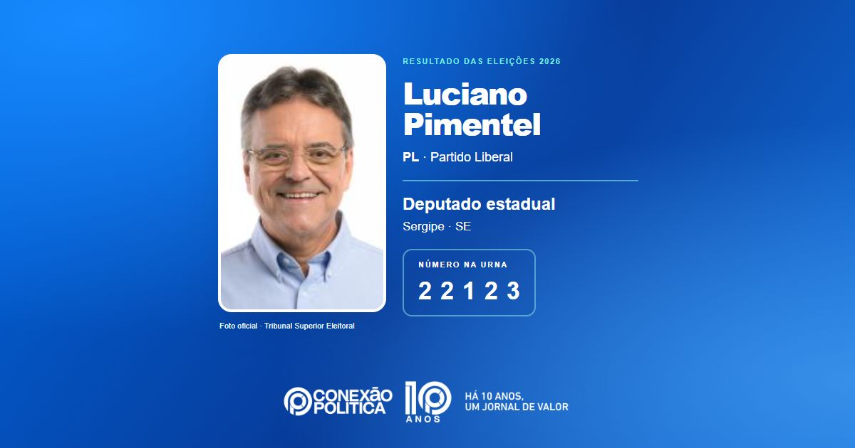 Foto oficial de Deputado Estadual — Eleições 2026: Luciano Pimentel, do PL, é eleito deputado estadual em SE com 28.675 votos