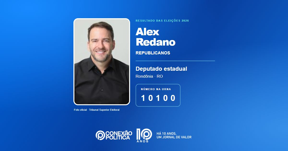 Foto oficial de Deputado Estadual — Eleições 2026: Alex Redano, do REPUBLICANOS, é eleito deputado estadual em RO com 15.709 votos