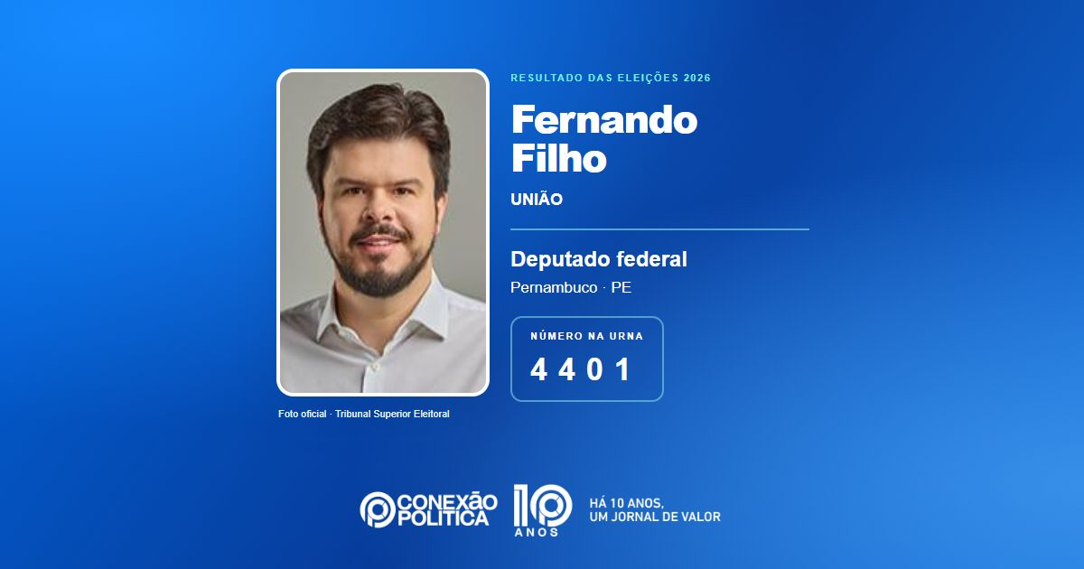 Foto oficial de Deputado Federal — Eleições 2026: Fernando Filho, do UNIÃO, é eleito deputado federal em PE com 124.147 votos