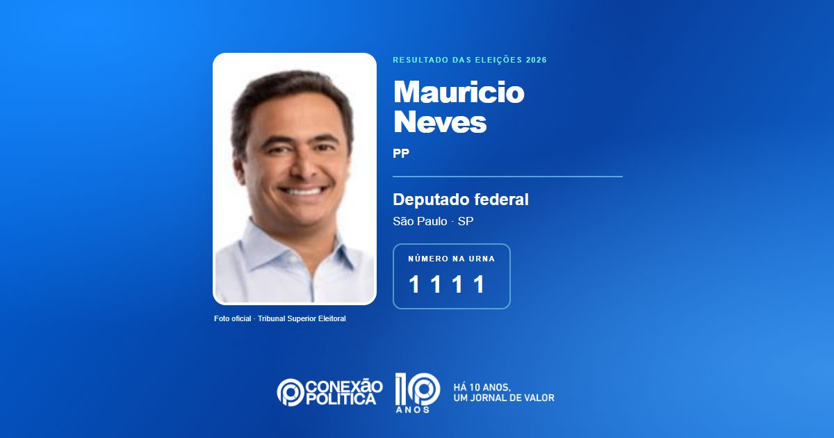 Foto oficial de Deputado Federal — Eleições 2026: Mauricio Neves, do PP, é eleito deputado federal em SP com 269.996 votos
