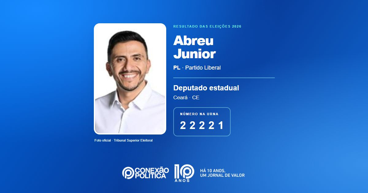 Foto oficial de Deputado Estadual — Eleições 2026: Abreu Junior, do PL, é eleito deputado estadual no CE com 127.034 votos