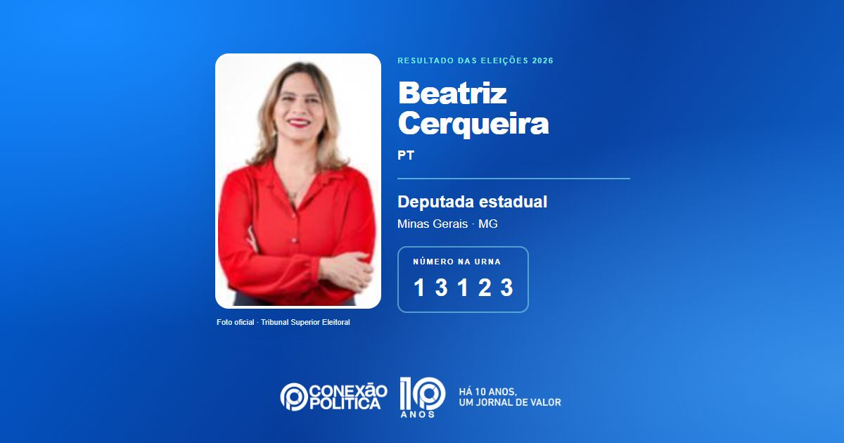 Foto oficial de Deputado Estadual — Eleições 2026: Beatriz Cerqueira, do PT, é eleita deputada estadual em MG com 328.402 votos