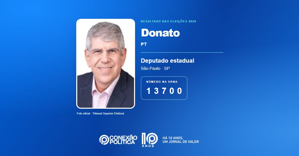 Foto oficial de Deputado Estadual — Eleições 2026: Donato, do PT, é eleito deputado estadual em SP com 94.779 votos