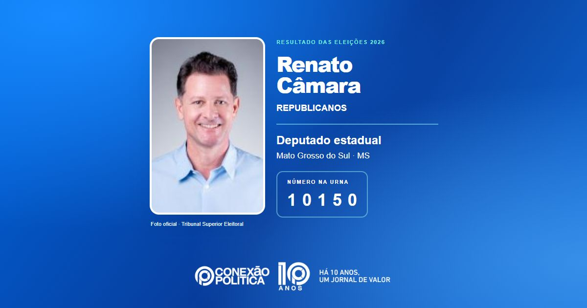Foto oficial de Deputado Estadual — Eleições 2026: Renato Câmara, do REPUBLICANOS, é eleito deputado estadual em MS com 20.976 votos