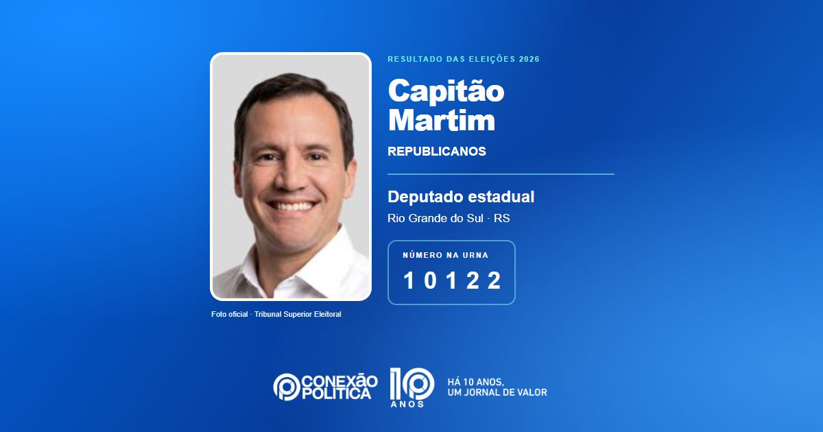 Foto oficial de Deputado Estadual — Eleições 2026: Capitão Martim, do REPUBLICANOS, é eleito deputado estadual no RS com 37.589 votos