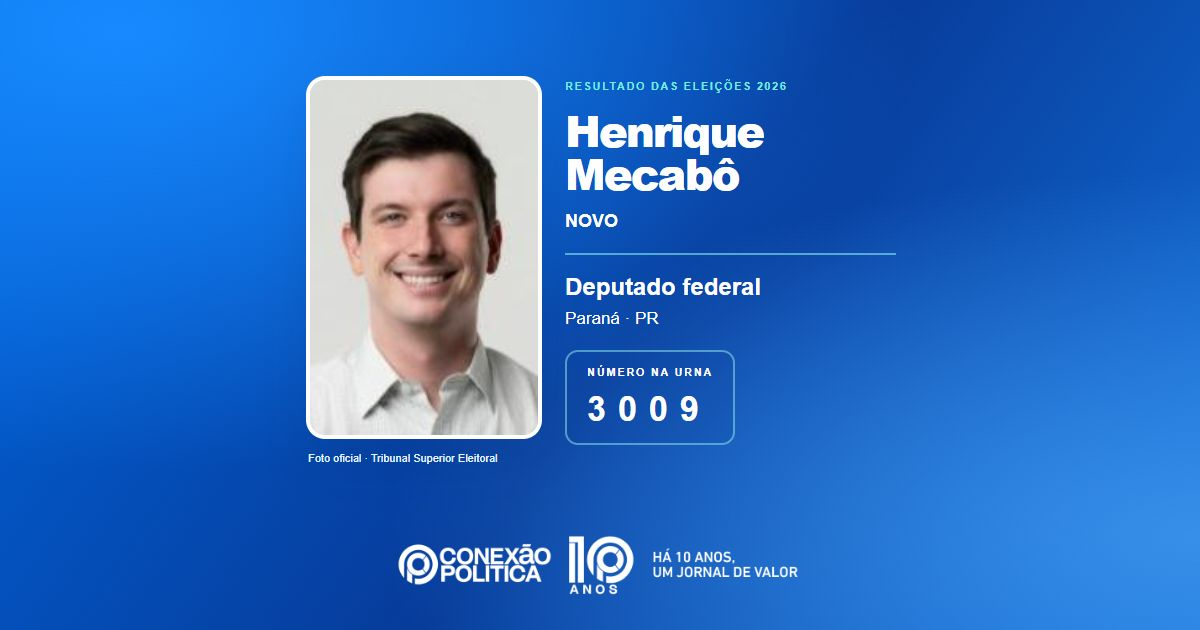 Foto oficial de Deputado Federal — Eleições 2026: Henrique Mecabô, do NOVO, é eleito deputado federal no PR com 65.706 votos