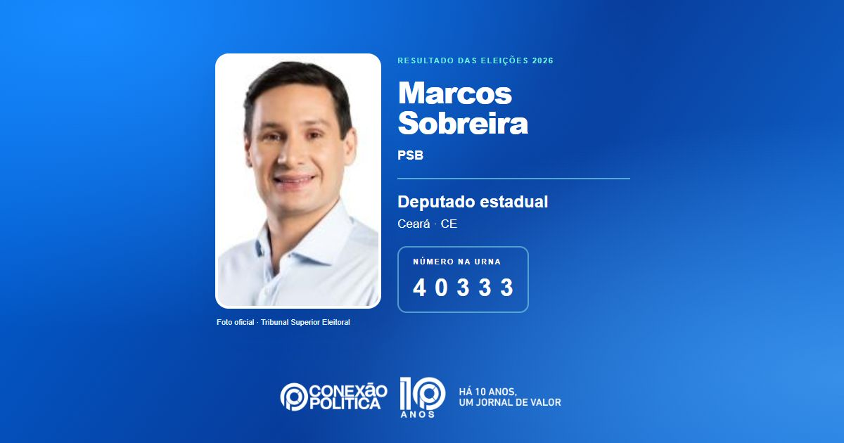 Foto oficial de Deputado Estadual — Eleições 2026: Marcos Sobreira, do PSB, é eleito deputado estadual no CE com 70.941 votos