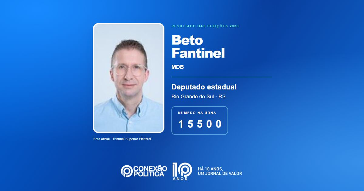 Foto oficial de Deputado Estadual — Eleições 2026: Beto Fantinel, do MDB, é eleito deputado estadual no RS com 61.177 votos