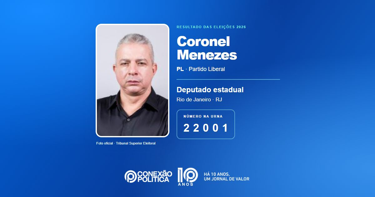 Foto oficial de Deputado Estadual — Eleições 2026: Coronel Menezes, do PL, é eleito deputado estadual no RJ com 46.700 votos