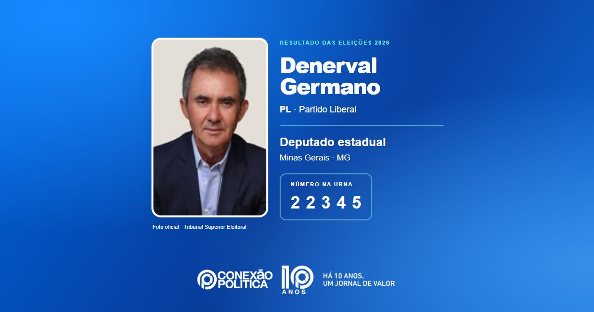 Foto oficial de Deputado Estadual — Eleições 2026: Denerval Germano, do PL, é eleito deputado estadual em MG com 54.552 votos