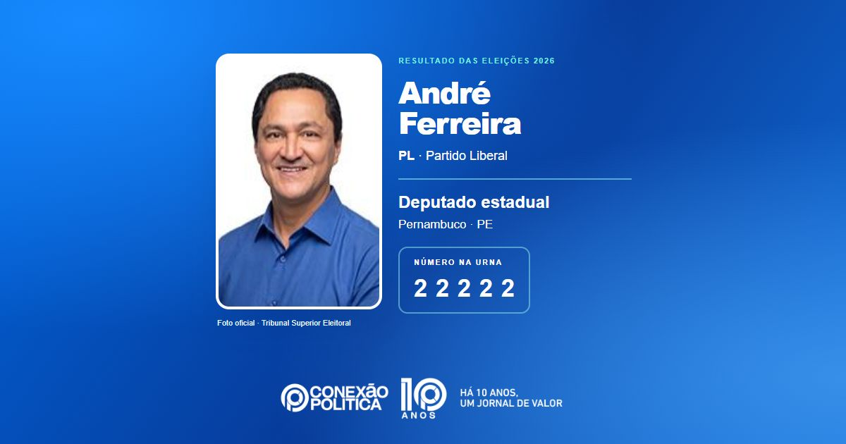 Foto oficial de Deputado Estadual — Eleições 2026: André Ferreira, do PL, é eleito deputado estadual em PE com 118.868 votos