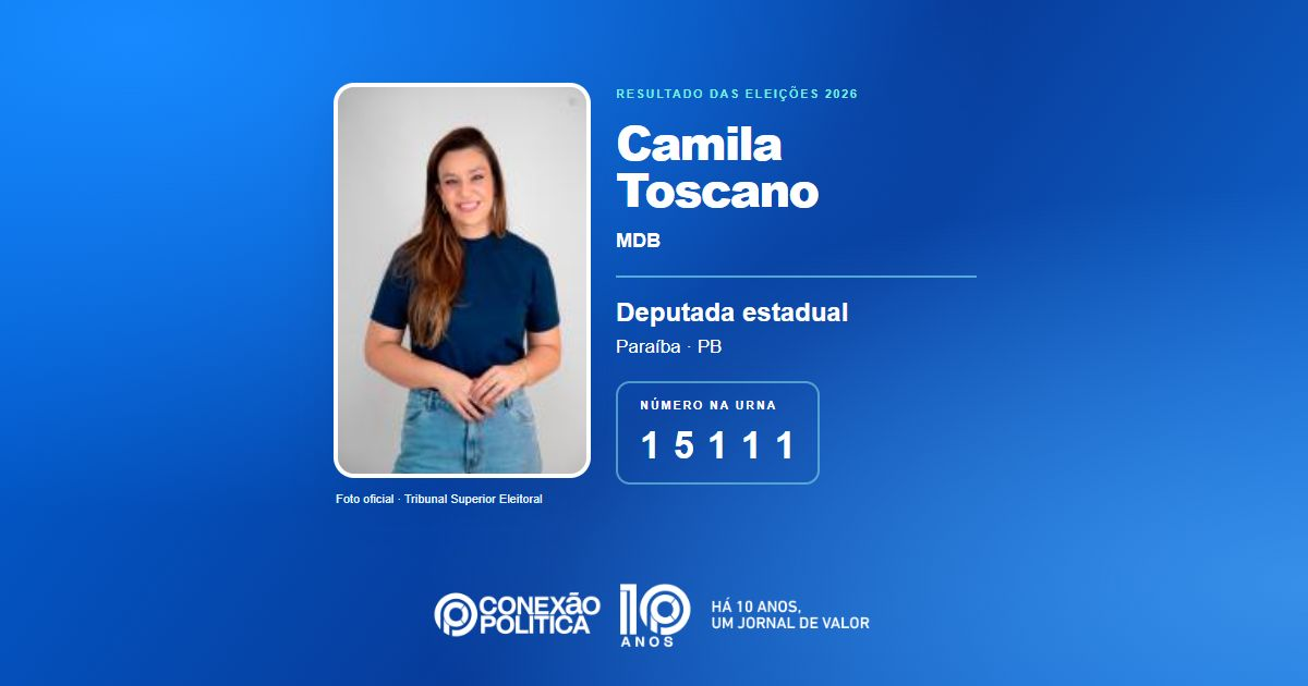 Foto oficial de Deputado Estadual — Eleições 2026: Camila Toscano, do MDB, é eleita deputada estadual na PB com 30.389 votos