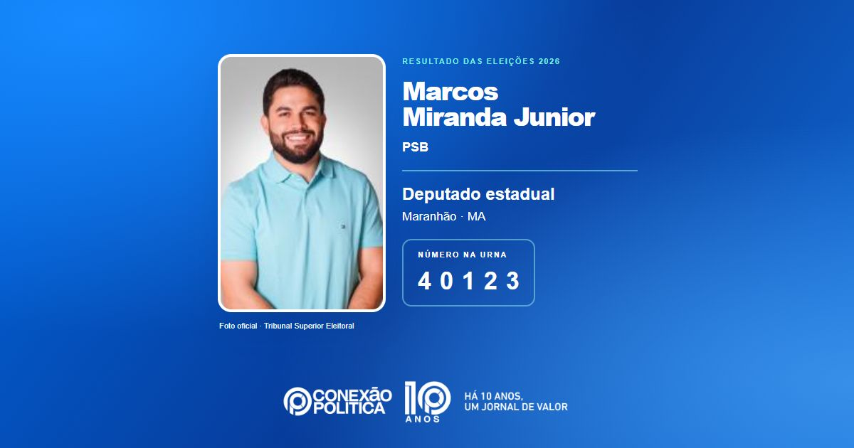 Foto oficial de Deputado Estadual — Eleições 2026: Marcos Miranda Junior, do PSB, é eleito deputado estadual no MA com 76.687 votos