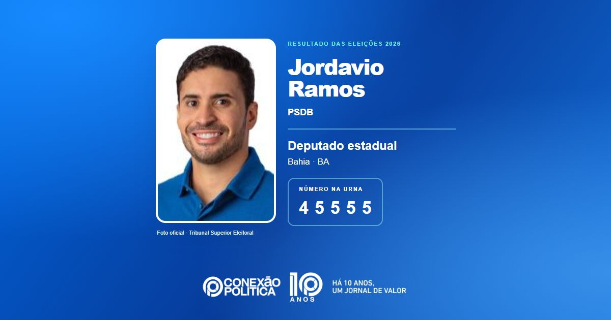 Foto oficial de Deputado Estadual — Eleições 2026: Jordavio Ramos, do PSDB, é eleito deputado estadual na BA com 48.100 votos