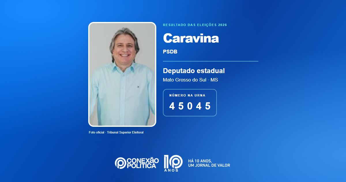 Foto oficial de Deputado Estadual — Eleições 2026: Caravina, do PSDB, é eleito deputado estadual em MS com 43.845 votos