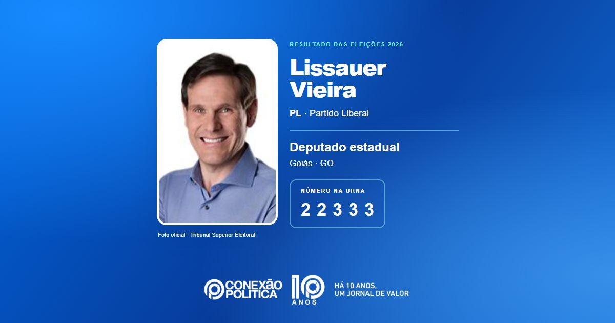 Foto oficial de Deputado Estadual — Eleições 2026: Lissauer Vieira, do PL, é eleito deputado estadual em GO com 46.056 votos