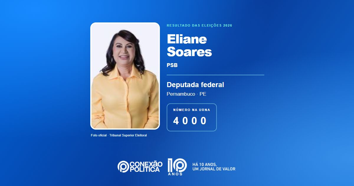 Foto oficial de Deputado Federal — Eleições 2026: Eliane Soares, do PSB, é eleita deputada federal em PE com 102.396 votos
