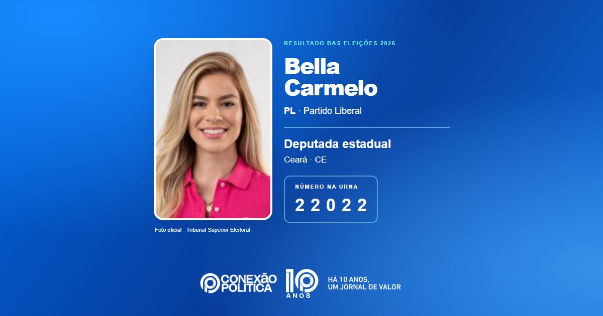 Foto oficial de Deputado Estadual — Eleições 2026: Bella Carmelo, do PL, é eleita deputada estadual no CE com 130.802 votos