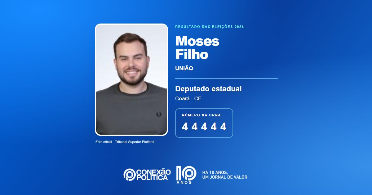 Foto oficial de Deputado Estadual — Eleições 2026: Moses Filho, do UNIÃO, é eleito deputado estadual no CE com 82.423 votos