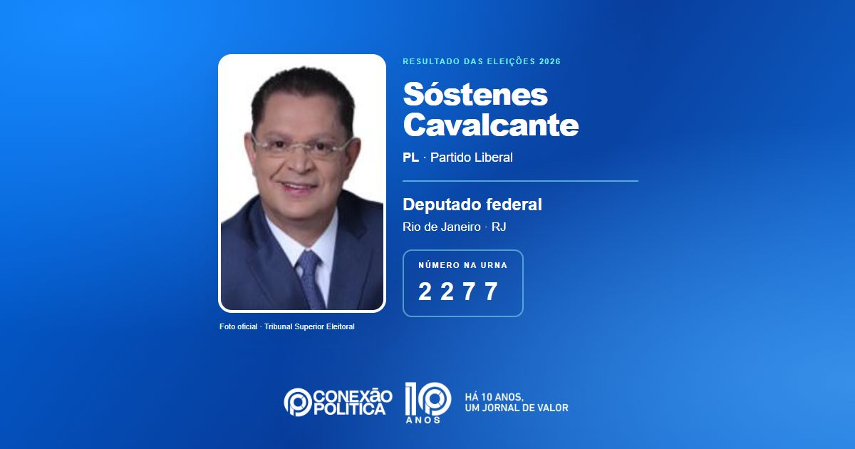 Foto oficial de Deputado Federal — Eleições 2026: Sóstenes Cavalcante, do PL, é eleito deputado federal no RJ com 170.290 votos