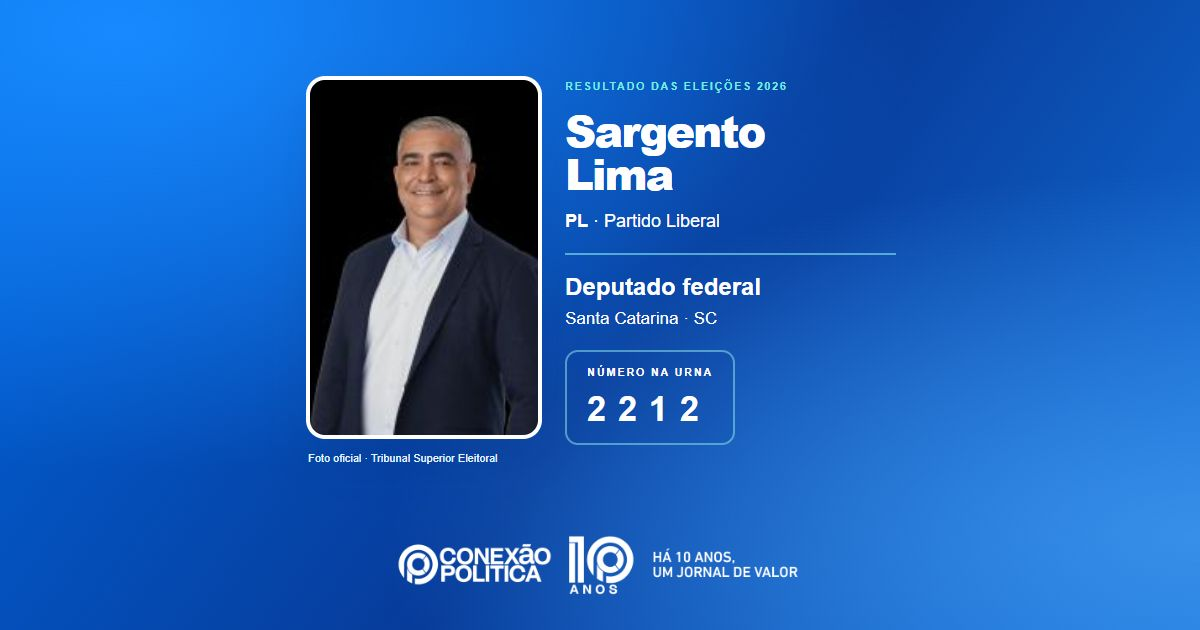 Foto oficial de Deputado Federal — Eleições 2026: Sargento Lima, do PL, é eleito deputado federal em SC com 128.333 votos
