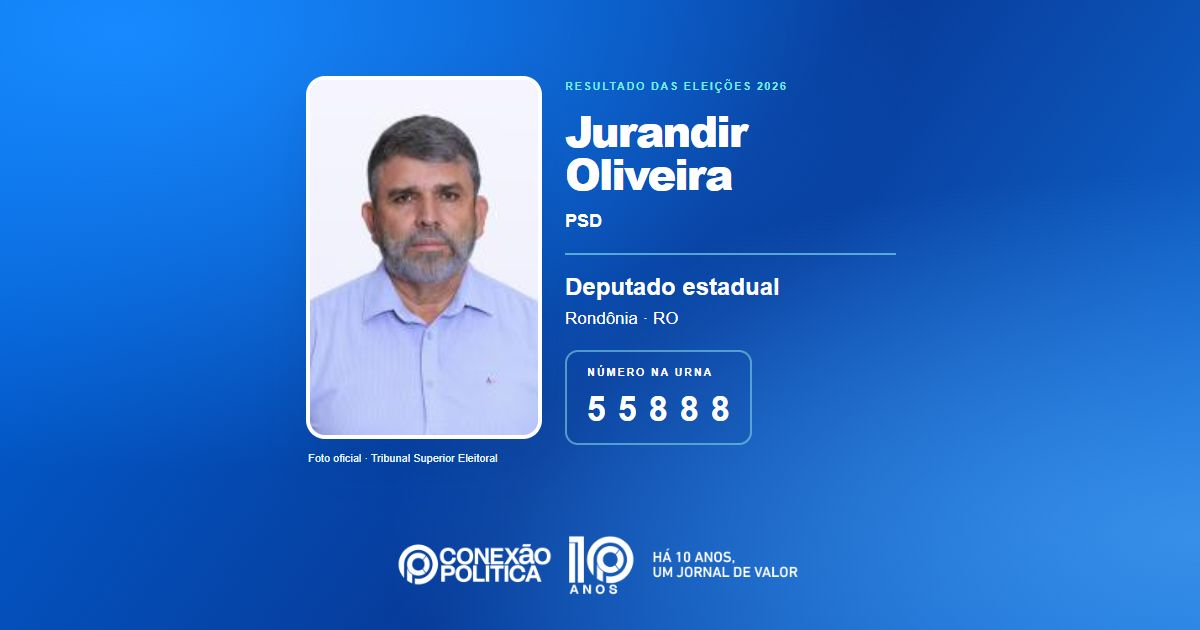 Foto oficial de Deputado Estadual — Eleições 2026: Jurandir Oliveira, do PSD, é eleito deputado estadual em RO com 15.062 votos