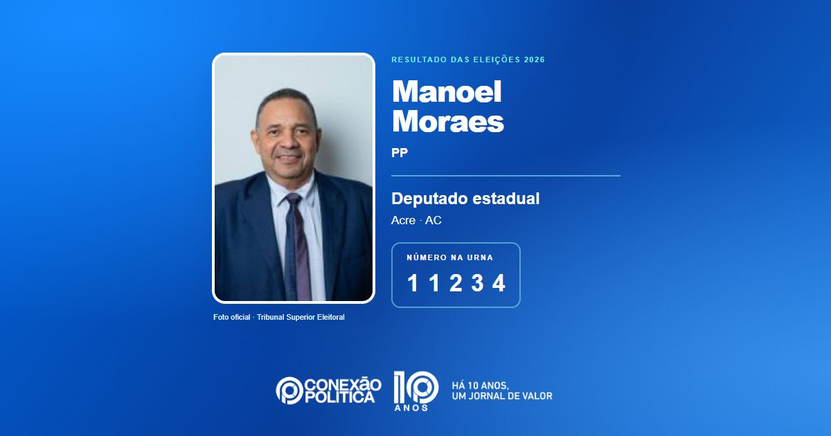 Foto oficial de Deputado Estadual — Eleições 2026: Manoel Moraes, do PP, é eleito deputado estadual no AC com 12.837 votos