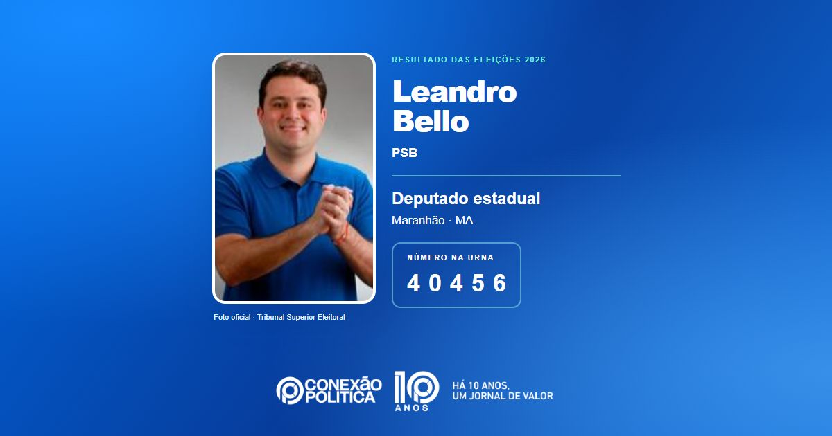 Foto oficial de Deputado Estadual — Eleições 2026: Leandro Bello, do PSB, é eleito deputado estadual no MA com 27.328 votos