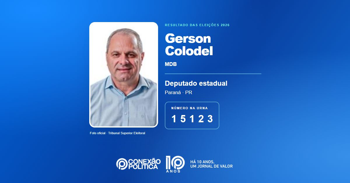 Foto oficial de Deputado Estadual — Eleições 2026: Gerson Colodel, do MDB, é eleito deputado estadual no PR com 41.766 votos
