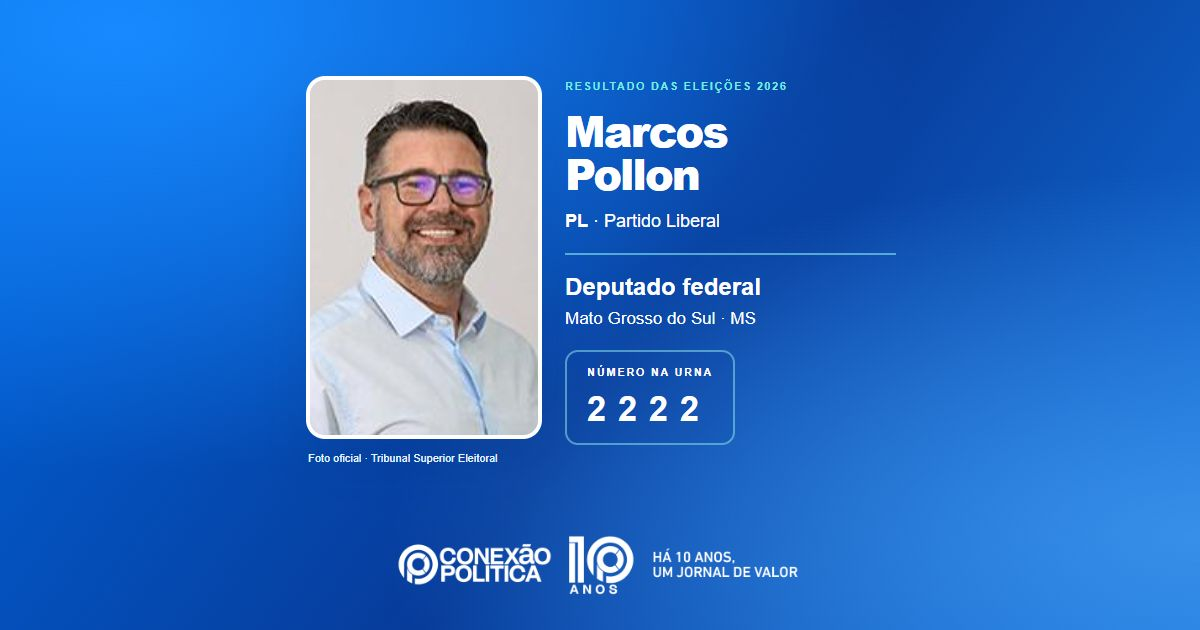 Foto oficial de Deputado Federal — Eleições 2026: Marcos Pollon, do PL, é eleito deputado federal em MS com 140.129 votos