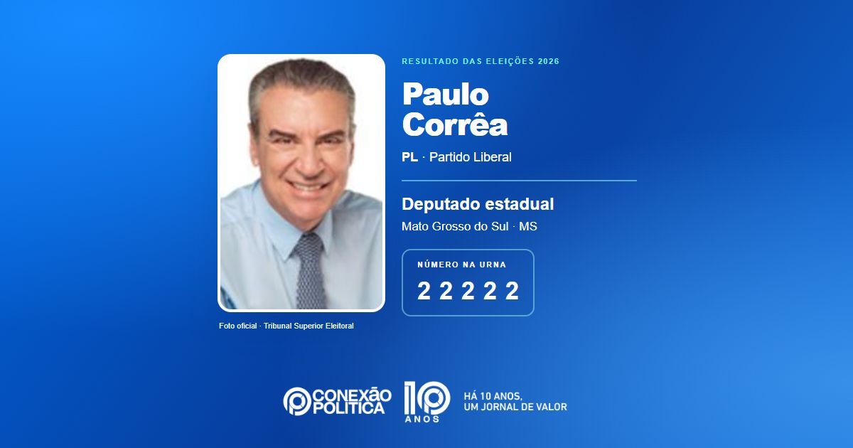 Foto oficial de Deputado Estadual — Eleições 2026: Paulo Corrêa, do PL, é eleito deputado estadual em MS com 44.541 votos