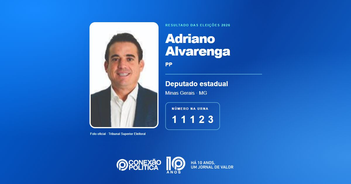 Foto oficial de Deputado Estadual — Eleições 2026: Adriano Alvarenga, do PP, é eleito deputado estadual em MG com 93.559 votos
