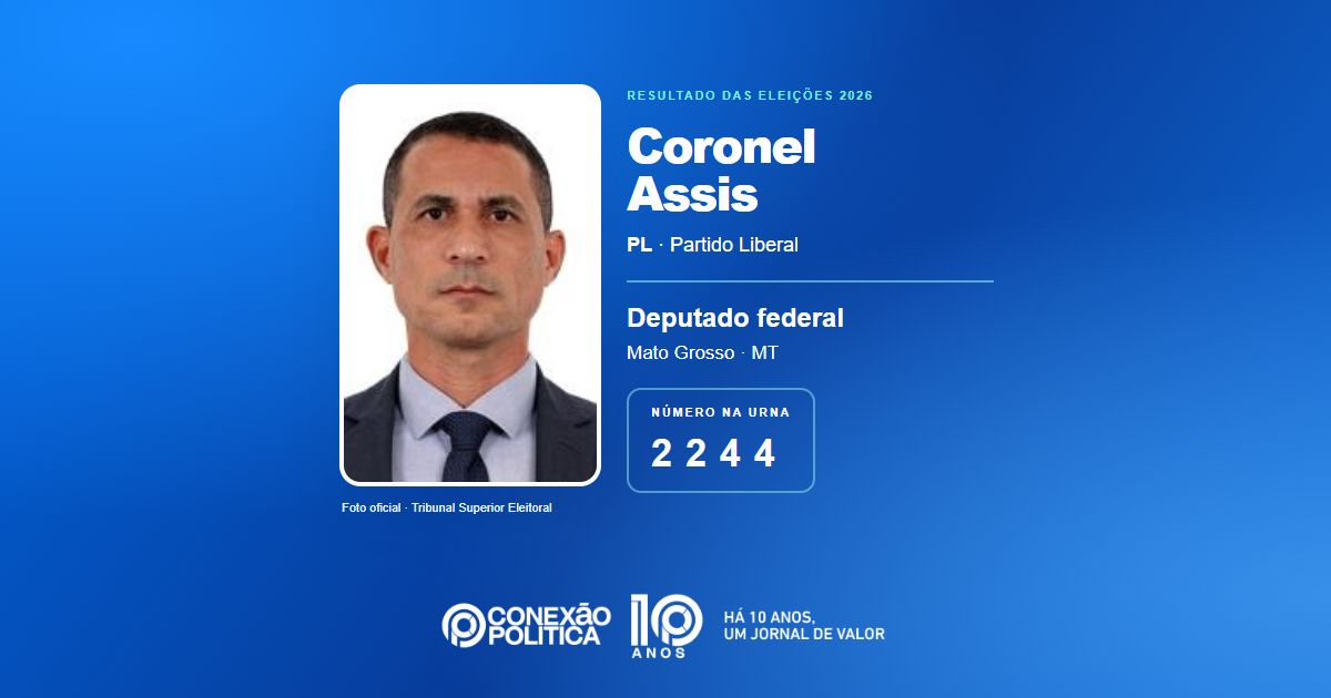 Foto oficial de Deputado Federal — Eleições 2026: Coronel Assis, do PL, é eleito deputado federal em MT com 128.697 votos