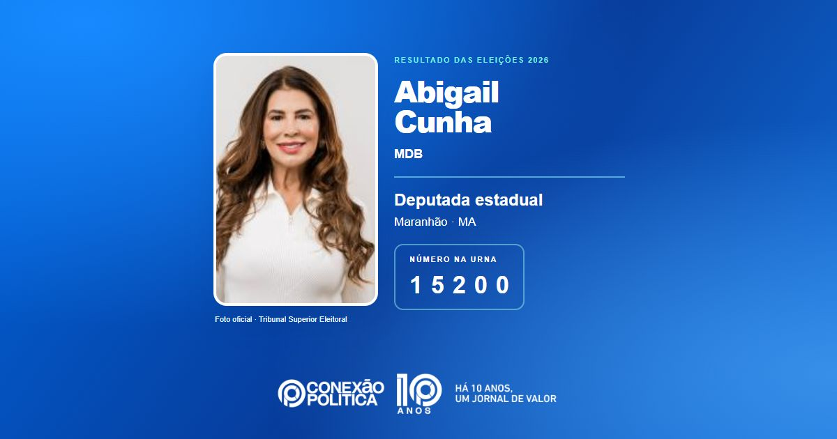 Foto oficial de Deputado Estadual — Eleições 2026: Abigail Cunha, do MDB, é eleita deputada estadual no MA com 65.720 votos
