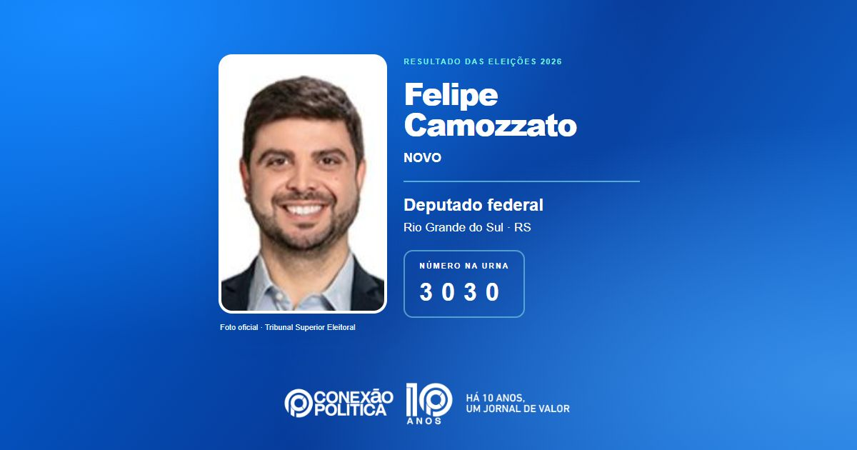 Eleições 2026: Felipe Camozzato, do NOVO, é eleito deputado federal no RS com 85.167 votos