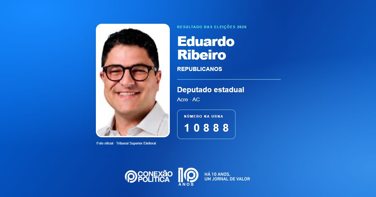 Foto oficial de Deputado Estadual — Eleições 2026: Eduardo Ribeiro, do REPUBLICANOS, é eleito deputado estadual no AC com 11.282 votos