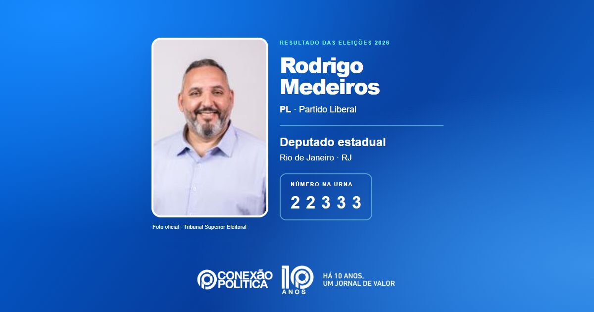 Foto oficial de Deputado Estadual — Eleições 2026: Rodrigo Medeiros, do PL, é eleito deputado estadual no RJ com 65.530 votos