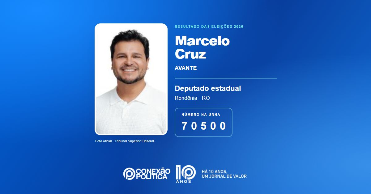 Foto oficial de Deputado Estadual — Eleições 2026: Marcelo Cruz, do AVANTE, é eleito deputado estadual em RO com 12.048 votos