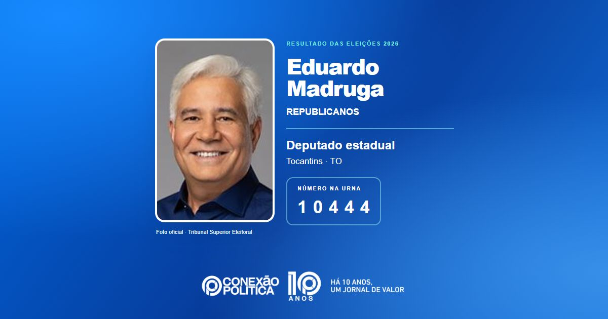 Foto oficial de Deputado Estadual — Eleições 2026: Eduardo Madruga, do REPUBLICANOS, é eleito deputado estadual no TO com 10.329 votos
