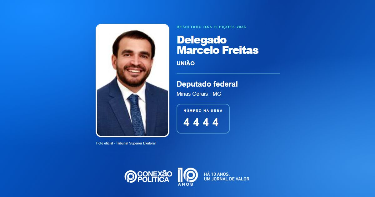 Foto oficial de Deputado Federal — Eleições 2026: Delegado Marcelo Freitas, do UNIÃO, é eleito deputado federal em MG com 104.010 votos