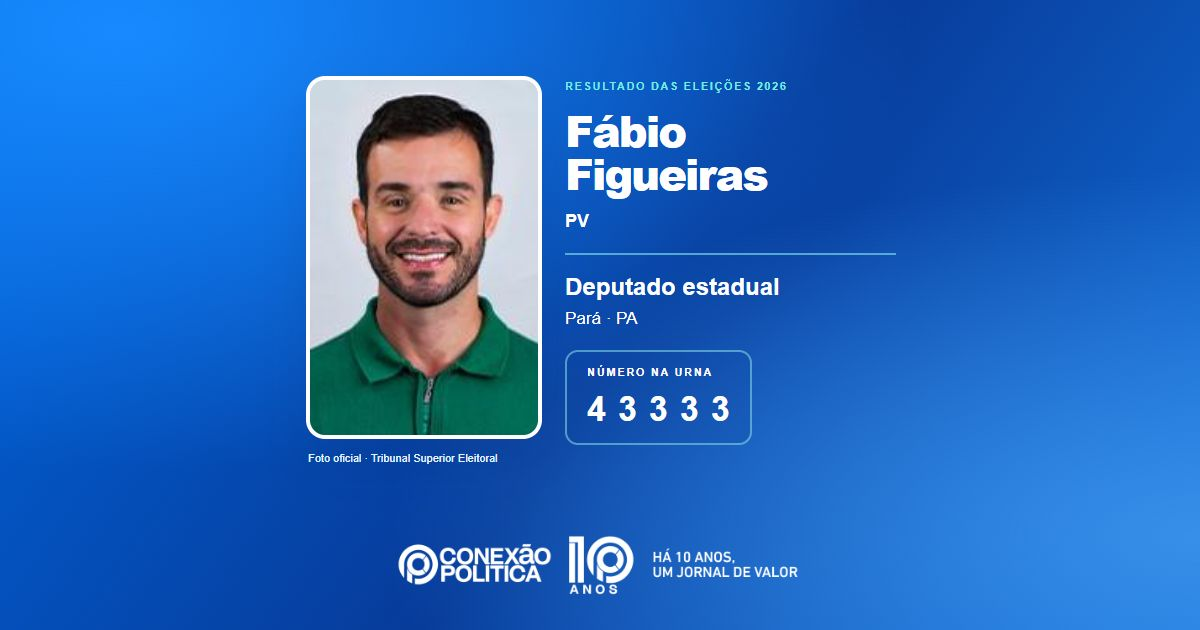 Foto oficial de Deputado Estadual — Eleições 2026: Fábio Figueiras, do PV, é eleito deputado estadual no PA com 50.531 votos