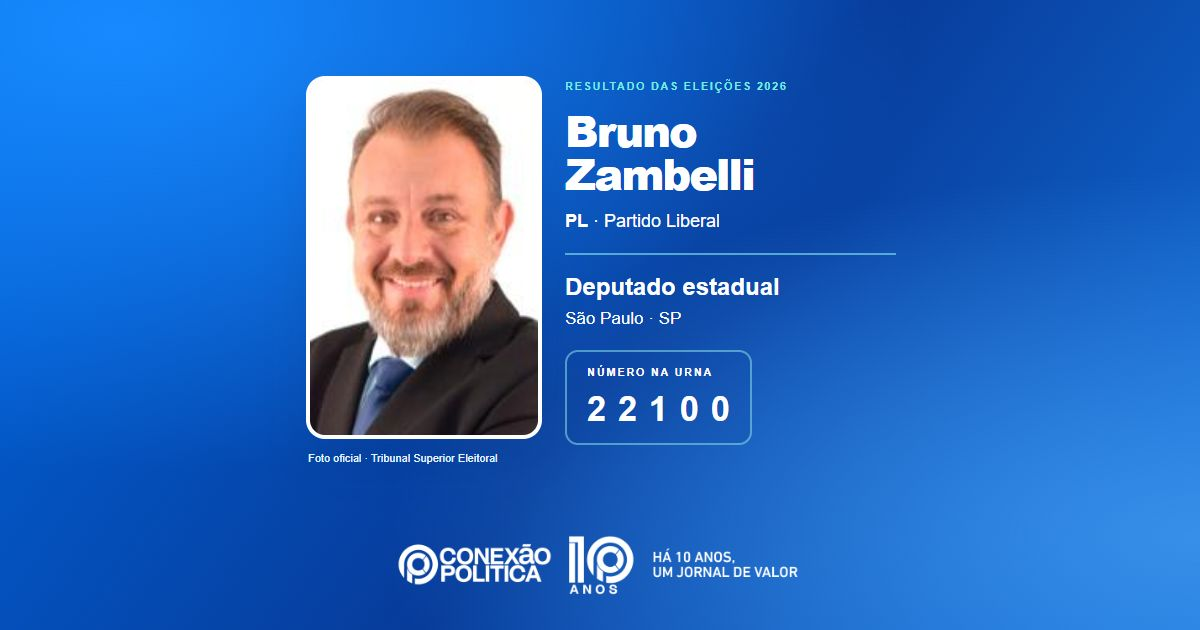 Foto oficial de Deputado Estadual — Eleições 2026: Bruno Zambelli, do PL, é eleito deputado estadual em SP com 82.946 votos