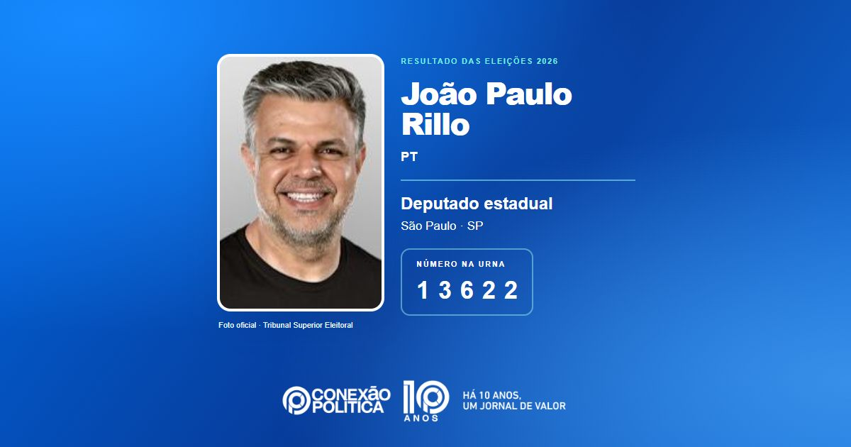 Foto oficial de Deputado Estadual — Eleições 2026: João Paulo Rillo, do PT, é eleito deputado estadual em SP com 72.486 votos