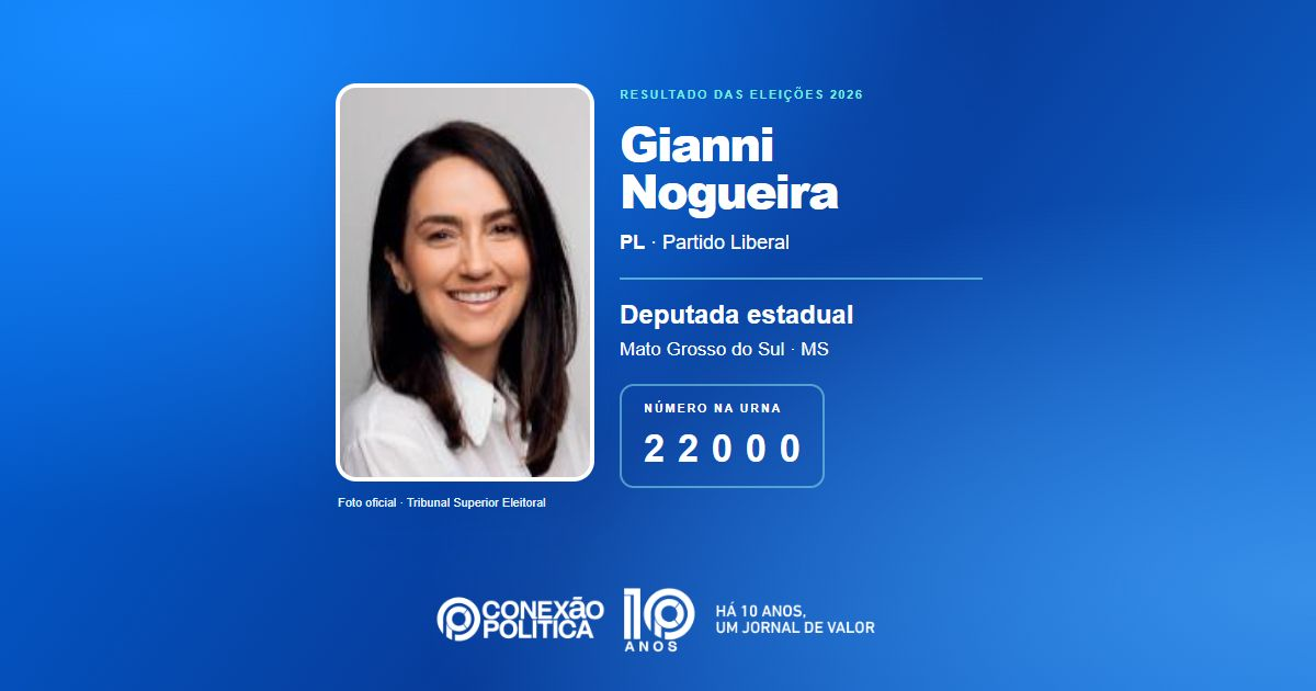 Foto oficial de Deputado Estadual — Eleições 2026: Gianni Nogueira, do PL, é eleita deputada estadual em MS com 36.108 votos