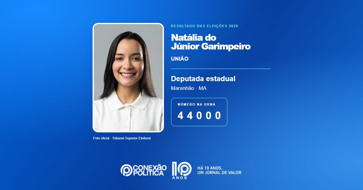 Foto oficial de Deputado Estadual — Eleições 2026: Natália do Júnior Garimpeiro, do UNIÃO, é eleita deputada estadual no MA com 32.486 votos