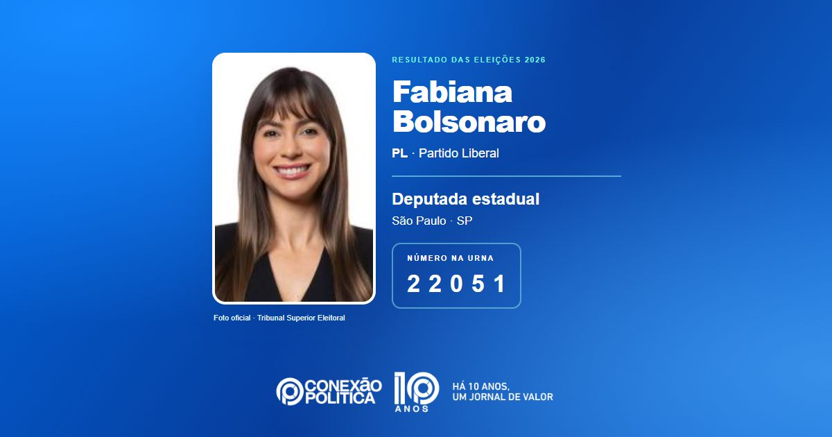 Foto oficial de Deputado Estadual — Eleições 2026: Fabiana Bolsonaro, do PL, é eleita deputada estadual em SP com 61.183 votos