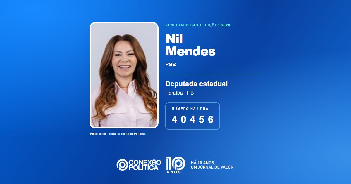 Foto oficial de Deputado Estadual — Eleições 2026: Nil Mendes, do PSB, é eleita deputada estadual na PB com 42.488 votos