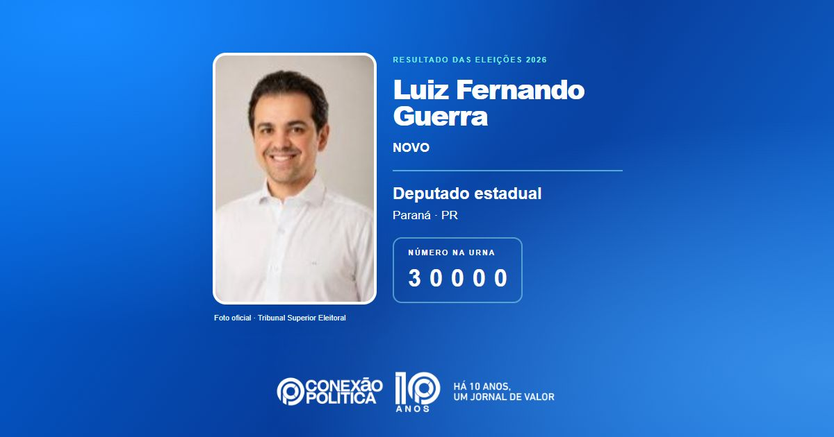 Foto oficial de Deputado Estadual — Eleições 2026: Luiz Fernando Guerra, do NOVO, é eleito deputado estadual no PR com 64.788 votos